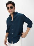 EFFI CART #5533 Men's Blue Cotton Full Sleeve